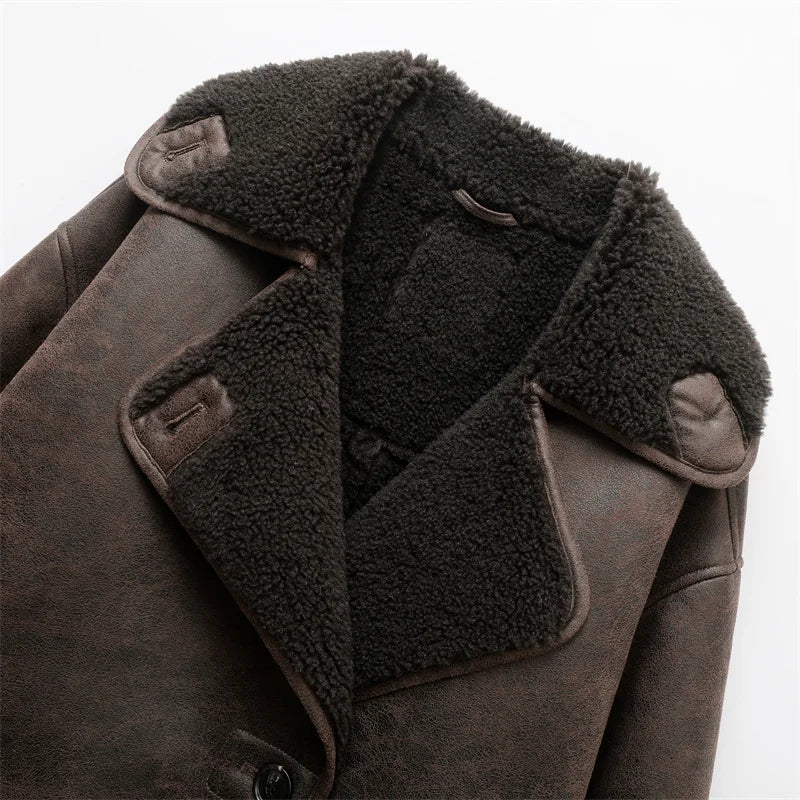 Xerina Jas | Herfst Imitatie-Shearling Jas