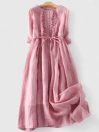 Dames Elegante Saliegroen Midi Jurk