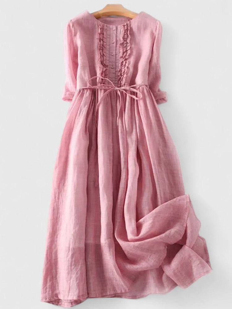 Dames Elegante Saliegroen Midi Jurk