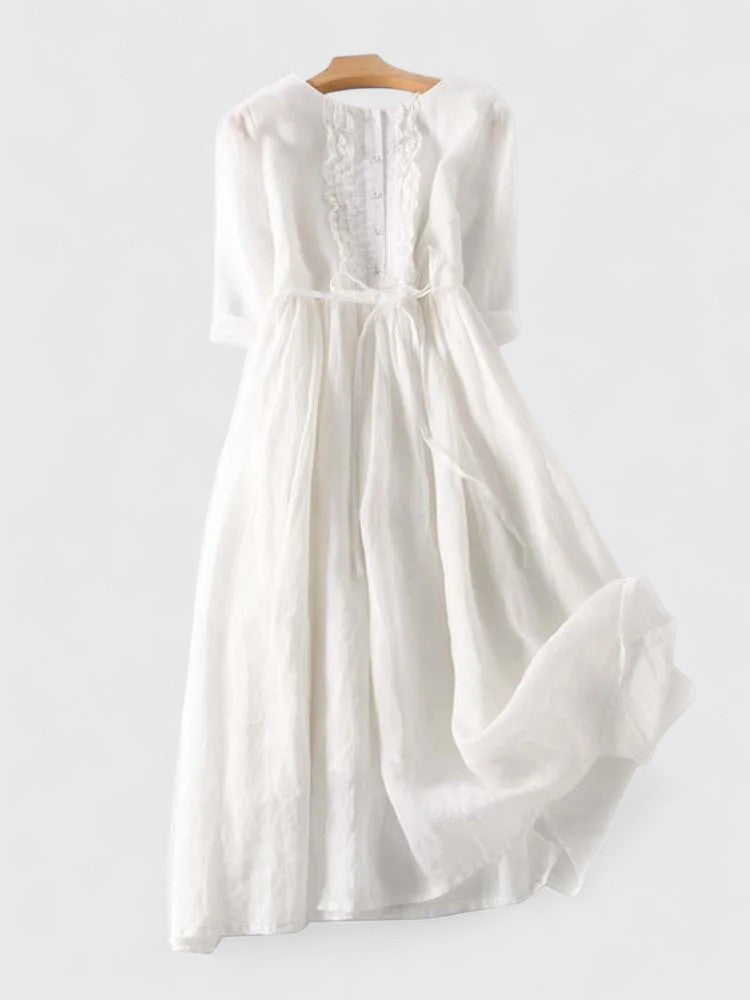 Dames Elegante Saliegroen Midi Jurk