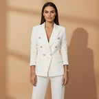 Women's Double-Breasted Trouser Suit Elegant Style