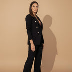 Women's Double-Breasted Trouser Suit Elegant Style