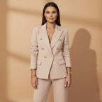 Women's Double-Breasted Trouser Suit Elegant Style