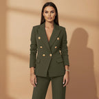 Women's Double-Breasted Trouser Suit Elegant Style