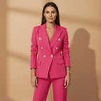 Women's Double-Breasted Trouser Suit Elegant Style