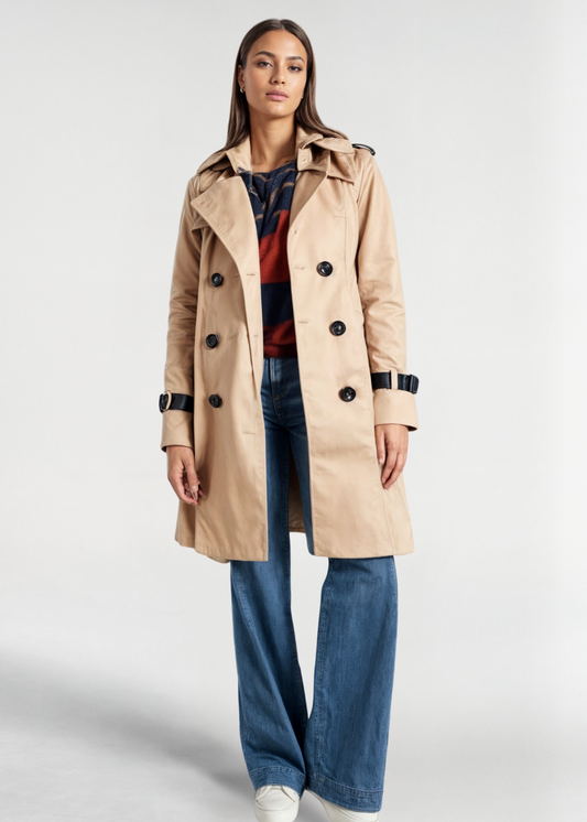 Wayna Jas | Dames Herfst Premium Double-Breasted Trenchcoat