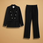 Women's Double-Breasted Trouser Suit Elegant Style