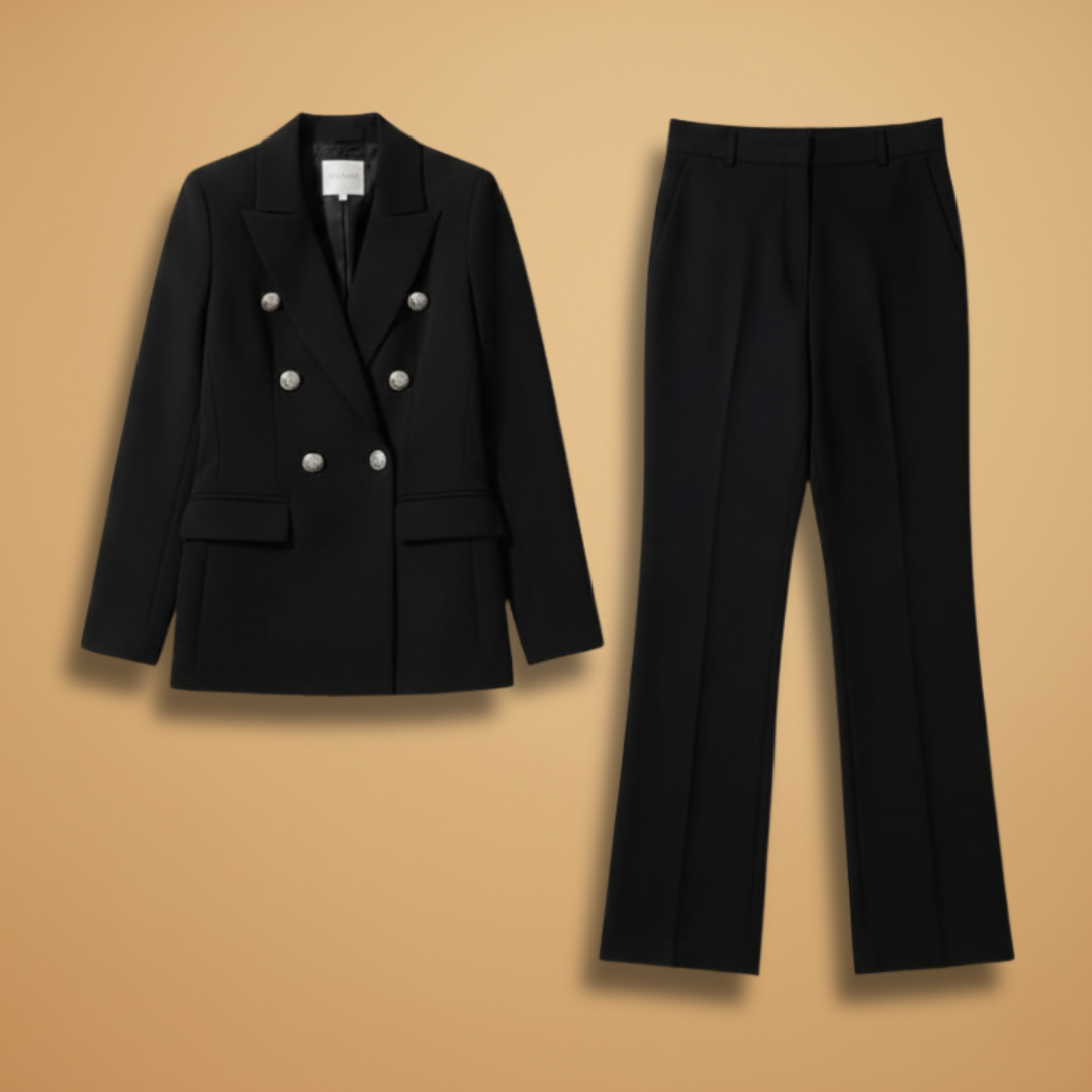 Dames Dubbelrijig Broekpak Elegante Stijl