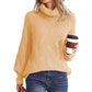 Ulliana Jumper | Dames Herfst Kabelgebreide Coltrui Jumper Met Geribde Mouwen