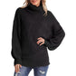 Ulliana Jumper | Dames Herfst Kabelgebreide Coltrui Jumper Met Geribde Mouwen