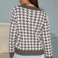 Ursula Jumper | Dames Herfst Diepe V-hals Houndstooth Gebreide Jumper