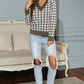 Ursula Jumper | Dames Herfst Diepe V-hals Houndstooth Gebreide Jumper