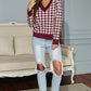 Ursula Jumper | Dames Herfst Diepe V-hals Houndstooth Gebreide Jumper