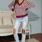 Ursula Jumper | Dames Herfst Diepe V-hals Houndstooth Gebreide Jumper