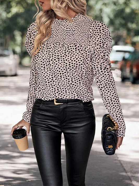 Ursae Blouse | Dames Herfst Elegante Panterprint Lange Mouw Blouse