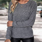 Ubika Jumper | Dames Herfst Grijze Brede Geribde Gebreide Jumper met Lange Mouwen