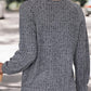 Ubika Jumper | Dames Herfst Grijze Brede Geribde Gebreide Jumper met Lange Mouwen