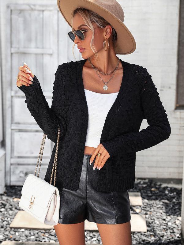 Ursa Vest | Dames Herfst Gebreid Open Vest met 3D Patroon