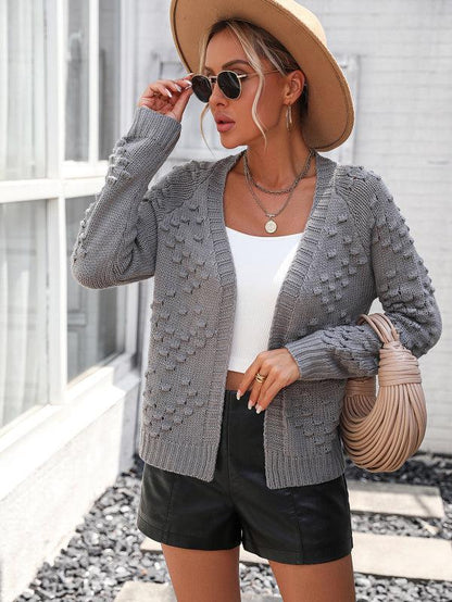 Ursa Vest | Dames Herfst Gebreid Open Vest met 3D Patroon