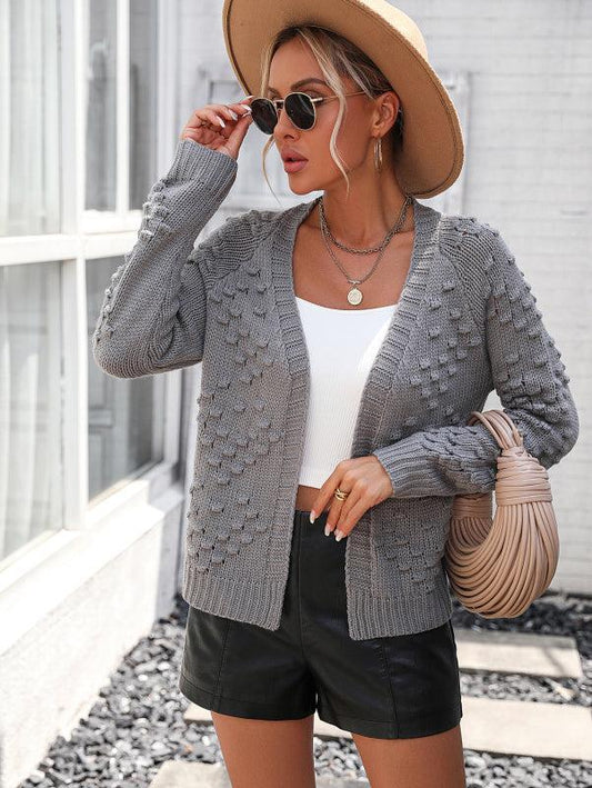 Ursa Vest | Dames Herfst Gebreid Open Vest met 3D Patroon