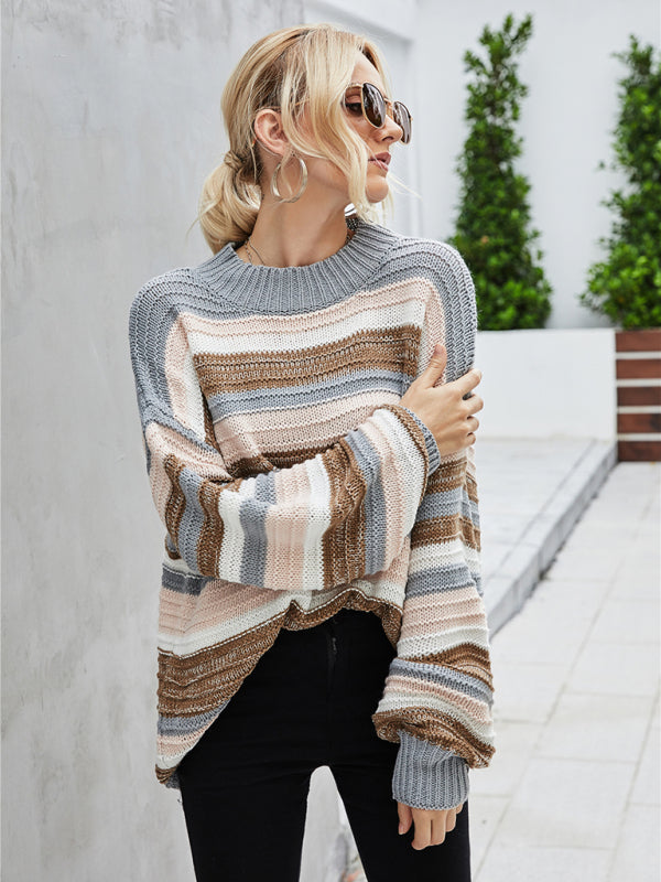 Udoka Jumper | Dames Herfst Losse Lange Gestreepte Gebreide Jumper