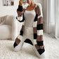 Unity Vest | Dames Herfst Open Vest met Brede Strepen en Lang Model