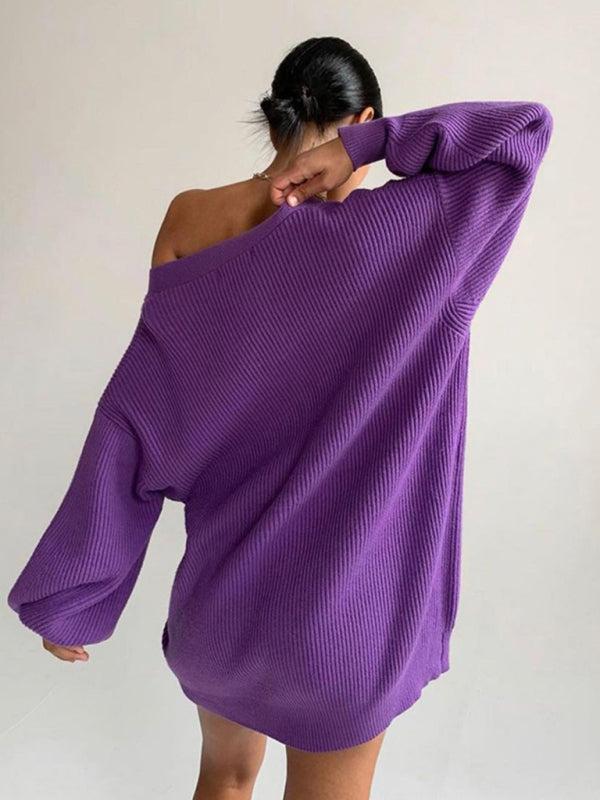 Una Vest | Dames Herfst Oversized Geribd Vest met Knopen