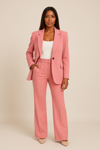 Dames Blazer Set met Wijde Broekspijpen