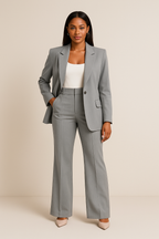 Dames Blazer Set met Wijde Broekspijpen