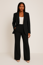Dames Blazer Set met Wijde Broekspijpen