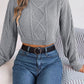 Urvashi Jumper | Dames Herfst Kort Gebreide Jumper met Gedraaid Patroon