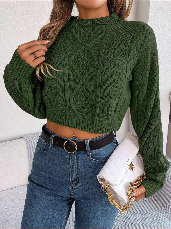Urvashi Jumper | Dames Herfst Kort Gebreide Jumper met Gedraaid Patroon