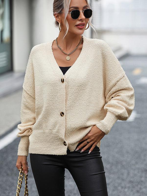 Urszula Vest | Dames Herfst V-Hals Gebreid Vest met Knopen