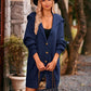 Urvi Vest | Dames Herfst Mid-Lange Gebreide Vest met Brede Kraag, Knopen en Zakken