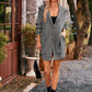 Urvi Vest | Dames Herfst Mid-Lange Gebreide Vest met Brede Kraag, Knopen en Zakken