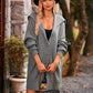 Urvi Vest | Dames Herfst Mid-Lange Gebreide Vest met Brede Kraag, Knopen en Zakken