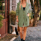 Urvi Vest | Dames Herfst Mid-Lange Gebreide Vest met Brede Kraag, Knopen en Zakken