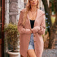 Urvi Vest | Dames Herfst Mid-Lange Gebreide Vest met Brede Kraag, Knopen en Zakken