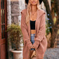 Urvi Vest | Dames Herfst Mid-Lange Gebreide Vest met Brede Kraag, Knopen en Zakken