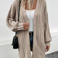 Ulima Vest | Dames Herfst Open Vest met Brede Ribbel en Manchetten