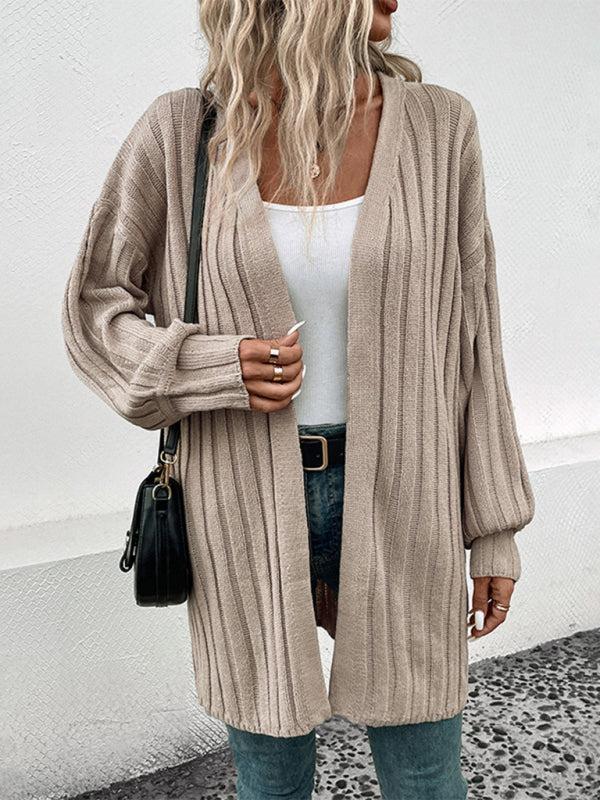 Ulima Vest | Dames Herfst Open Vest met Brede Ribbel en Manchetten