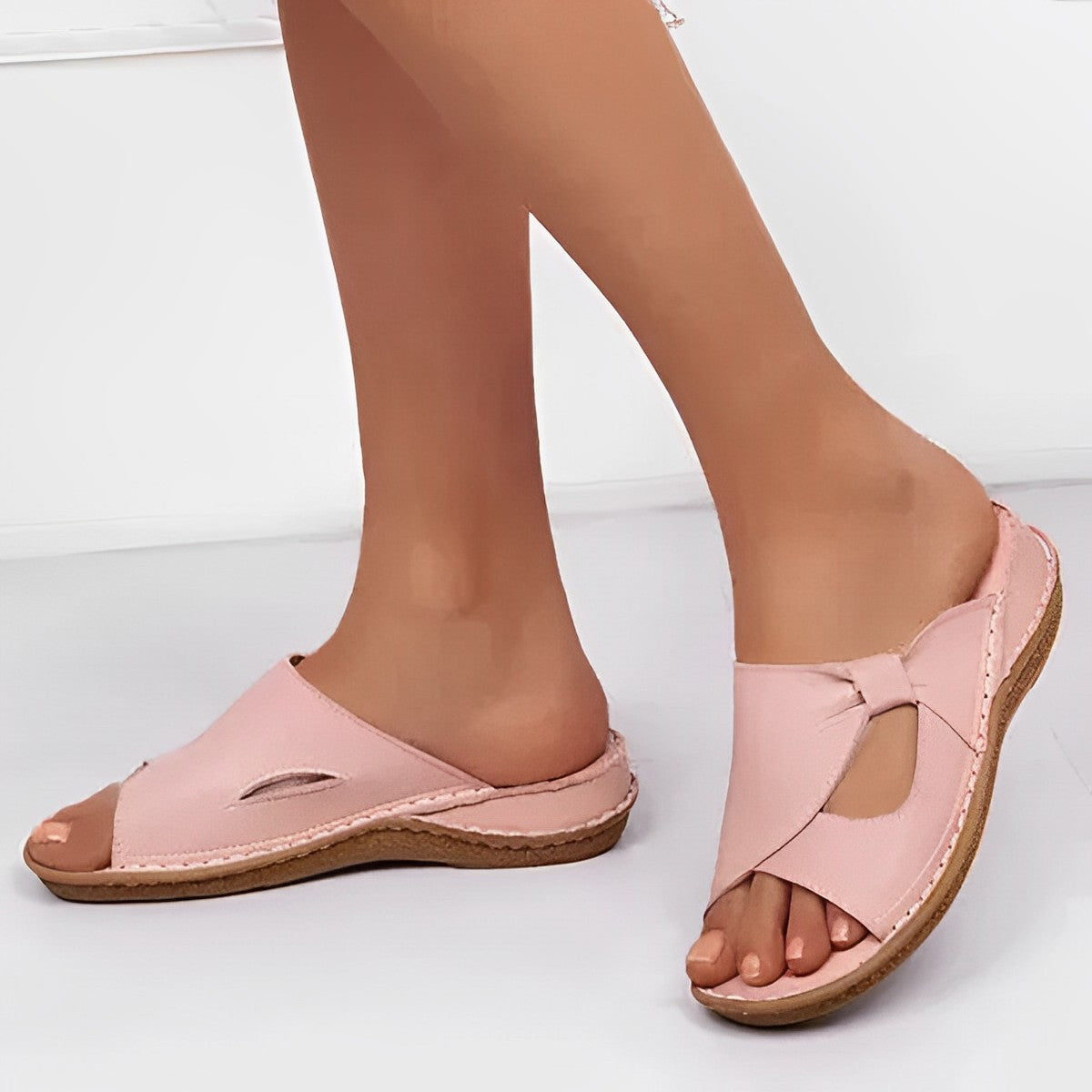 Dames Orthopedische Sleehak Sandalen Leer