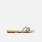 Dames Platte Sandalen met Strass Details