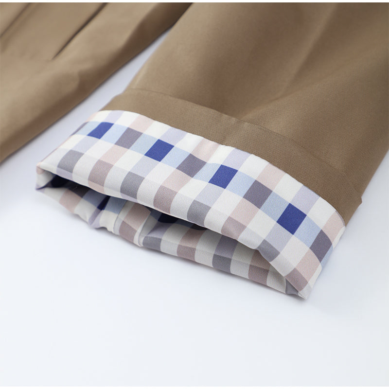 Yarah Jas | Herfst Lange Trenchcoat met Ruitvoering