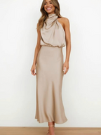 Dames Halter Maxi Avondjurk