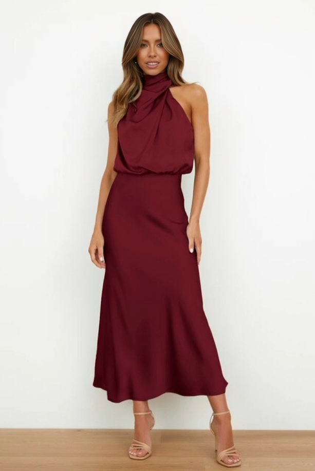 Dames Halter Maxi Avondjurk