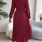 Veronica Jurk | Dames Herfst Midi Jurk met Plissé en Ceintuur