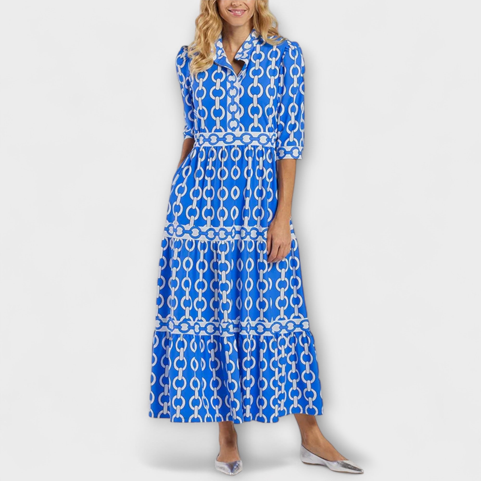 Dames Midi Jurk Kettingprint