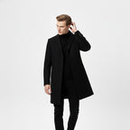 Heren Lange Winterjas Old Money Stijl