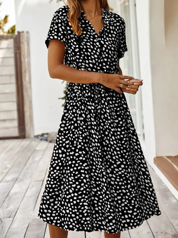 Dames Zomer Midi Jurk Dierenprint
